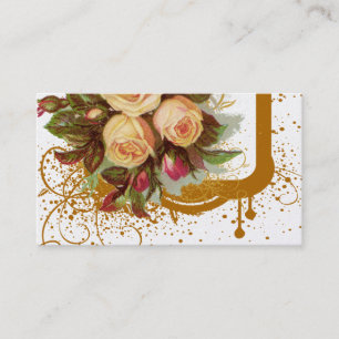 Viktorianische Rosen-Eleganz Gold-Geschäftskarten Visitenkarte