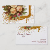 Viktorianische Rosen-Eleganz-Goldgeschäfts-Karten Visitenkarte (Vorne/Hinten)