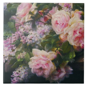 Viktorianische Rosen und Flieder Fliese