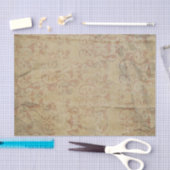 Viktorianische Rote Blätter auf Gold Hintergrund Seidenpapier (Handwerk)