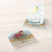 Viktorianische Rote Champagnerfrau Happy Glasuntersetzer (Schrägansicht)