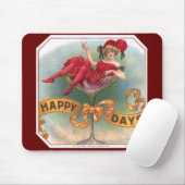 Viktorianische Rote Champagnerfrau Happy Mousepad (Mit Mouse)