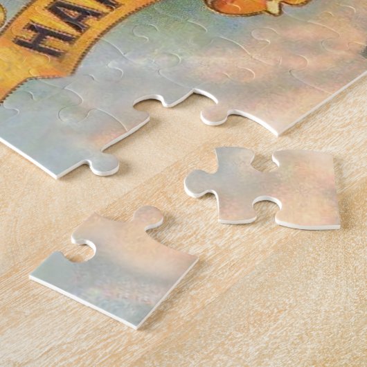 Viktorianische Rote Champagnerfrau Happy Puzzle (Seite)