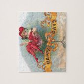 Viktorianische Rote Champagnerfrau Happy Puzzle (Vertikal)