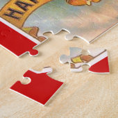 Viktorianische Rote Champagnerfrau Happy Puzzle (Seite)