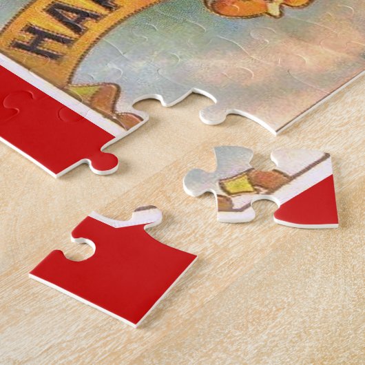 Viktorianische Rote Champagnerfrau Happy Puzzle (Seite)