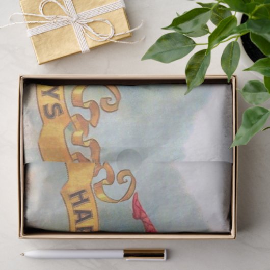 Viktorianische Rote Champagnerfrau Happy Seidenpapier (Geschenk)