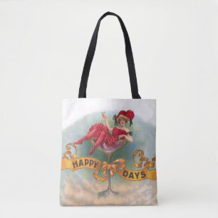 Viktorianische Rote Champagnerfrau Happy Tasche