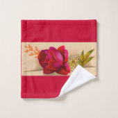 Viktorianische rote Rose Badhandtuch Set (Waschlappen)