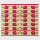 Viktorianische rote Rose Geschenkpapier (Flach)