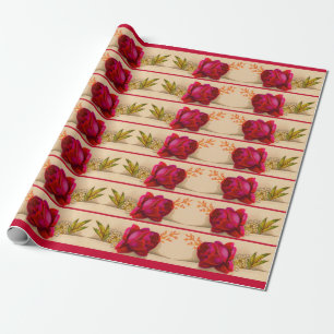 Viktorianische rote Rose Geschenkpapier