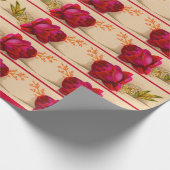 Viktorianische rote Rose Geschenkpapier (Ecke)