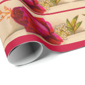 Viktorianische rote Rose Geschenkpapier (Rolleneckpunkt)