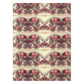 Viktorianische Rote Rose Hut und Teeklappen Tischdecke (Vorderseite)