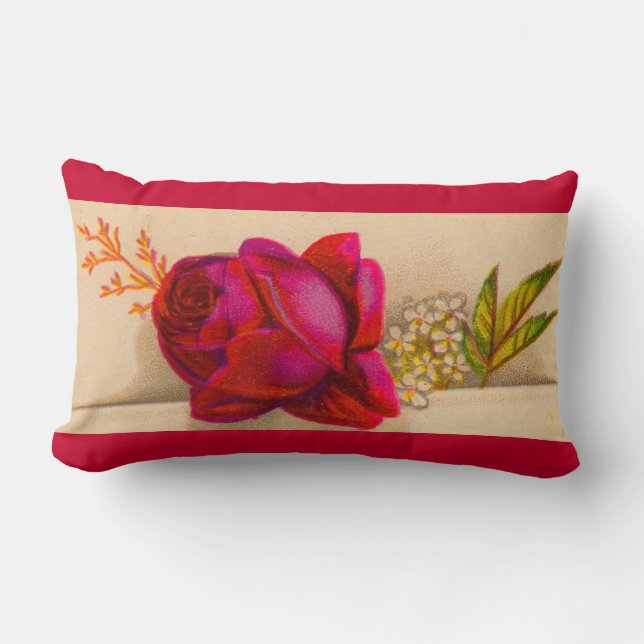 Viktorianische rote Rose Lendenkissen (Vorderseite)