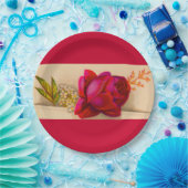 Viktorianische rote Rose Pappteller (Party)