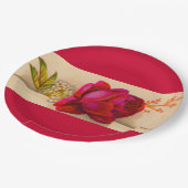 Viktorianische rote Rose Pappteller (Schrägansicht)