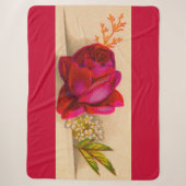 Viktorianische rote Rose Sherpadecke (Vorderseite)