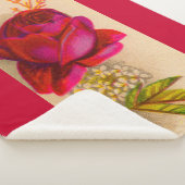 Viktorianische rote Rose Sherpadecke (3/4)