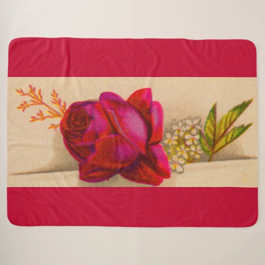 Viktorianische rote Rose Sherpadecke (Vorderseite (Horizontal))