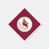 Viktorianische Rote Rose Swagger-Merry Weihnachtsd Serviette (Ecke)