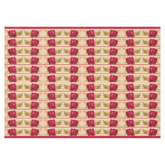 Viktorianische rote Rose Tischdecke (Vorderseite (Horizontal))