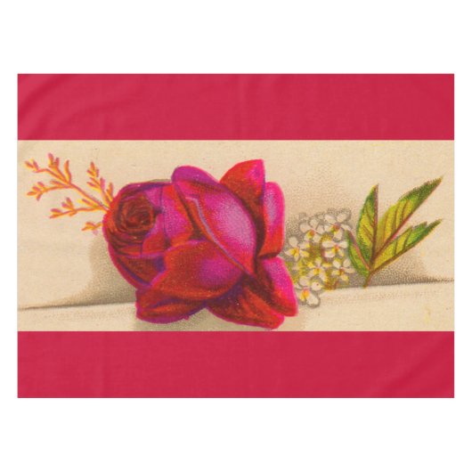 Viktorianische rote Rose Tischdecke (Vorderseite (Horizontal))