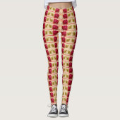 Viktorianische rote Rosen Leggings (Vorderseite)