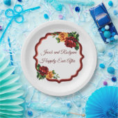 Viktorianische Rote und Gelbe Rosen Pappteller (Party)