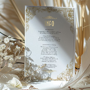 Viktorianische Royal Elegance Wedding Info Card Folieneinladung