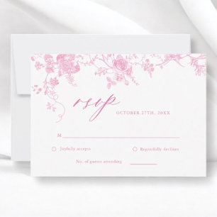 Viktorianische RSVP-Karte für Rosa Blumenzwiebeln RSVP Karte