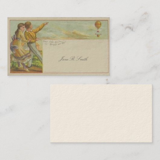 Viktorianische Rufkarten - Kinderballon Visitenkarte (Vorne/Hinten)