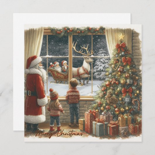 Viktorianische rustikale Weihnachtskarte (Vorne/Hinten)