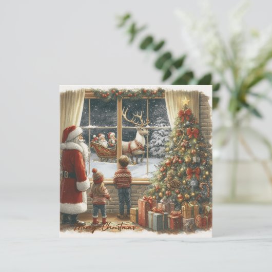 Viktorianische rustikale Weihnachtskarte (Stehend Vorderseite)