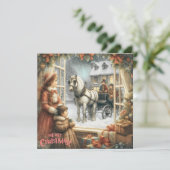 Viktorianische rustikale Weihnachtskarte Feiertagskarte (Stehend Vorderseite)