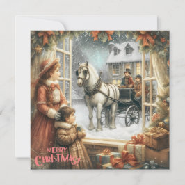 Viktorianische rustikale Weihnachtskarte Feiertagskarte