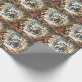 Viktorianische rustikale Weihnachtskarte Geschenkpapier (Ecke)