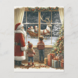 Viktorianische rustikale Weihnachtskarte Postkarte