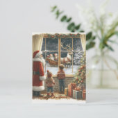 Viktorianische rustikale Weihnachtskarte Postkarte (Stehend Vorderseite)