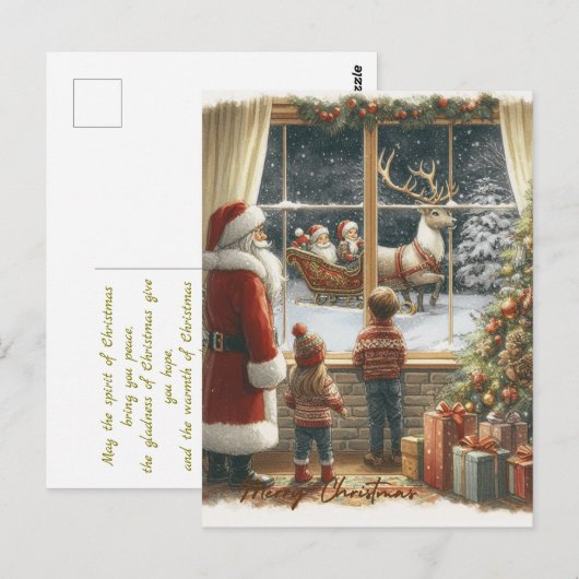 Viktorianische rustikale Weihnachtskarte Postkarte (Vorne/Hinten)