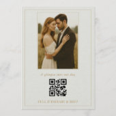 Viktorianische Salbeigrüne Florale QR-Code-Foto-Ho Einladung (Rückseite)