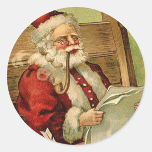 Viktorianische Sankt-Weihnachtsaufkleber Runder Aufkleber
