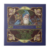 Viktorianische Santa Angels Weihnachtsantike Fliese (Vorderseite)