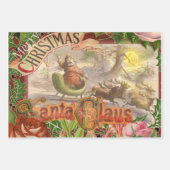 Viktorianische Santa Angels Weihnachtsantike Geschenkpapier Set (Vorderseite 3)