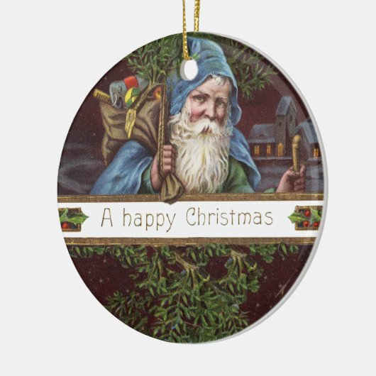 Viktorianische Santa Angels Weihnachtsantike Keramik Ornament (Links)