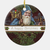 Viktorianische Santa Angels Weihnachtsantike Keramik Ornament (Hinten)