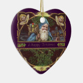 Viktorianische Santa Angels Weihnachtsantike Keramikornament (Rechts)