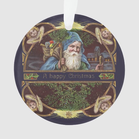 Viktorianische Santa Angels Weihnachtsantike Ornament (Vorderseite)