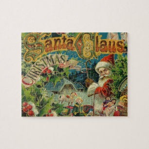 Viktorianische Santa Claus Weihnachtscollage Antik Puzzle