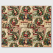 Viktorianische Santa Claus-Werbeaktion Geschenkpapier (Flach)